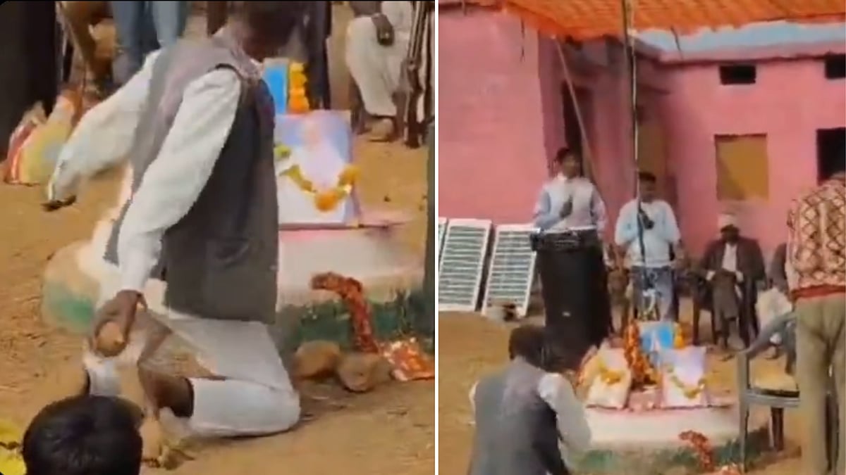 MP News: Man Slips Into 'Trance' After Seeing Gandhi & Ambedkar's Portraits During Republic Day...