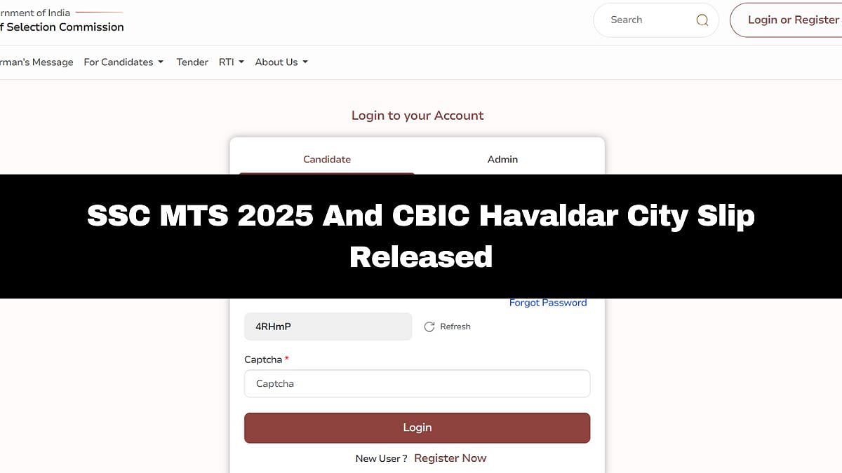 SSC MTS And CBIC Havaldar Examination 2025: City Intimation Slip Issued; Here's How To Download 