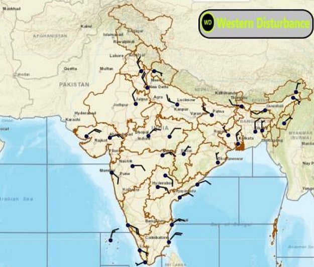 Weather systems affecting Madhya Pradesh at present 