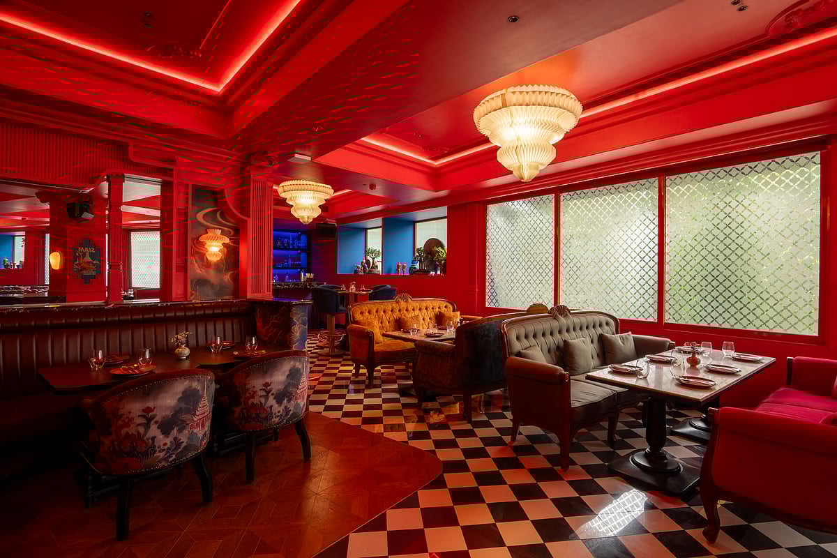 Bold red interiors of BANNG
