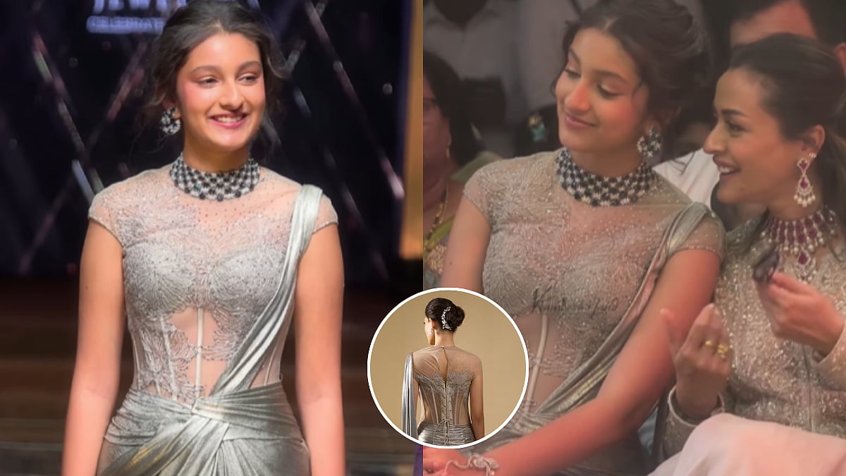 Mahesh Babu's Daughter Sitara Ghattamaneni Stuns In Saree Gown By Tarun Tahiliani Worth ₹99K 