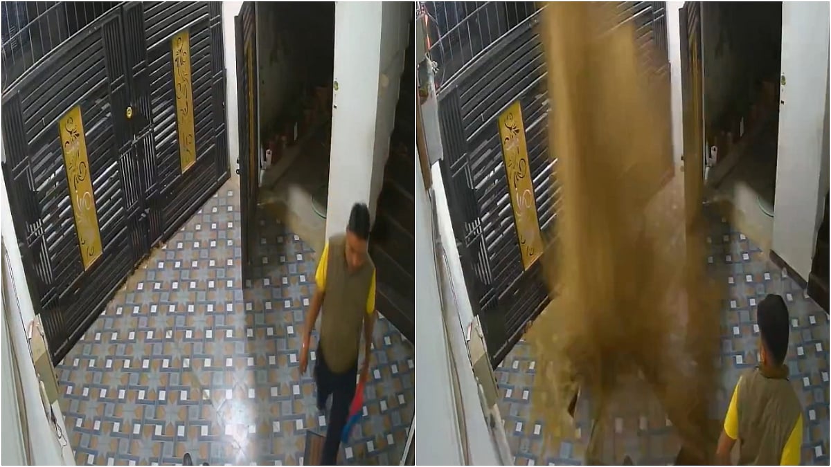 Chhattisgarh: Close Shave For Bilaspur Resident After Underground Pipe Bursts; Dramatic Video Shows...