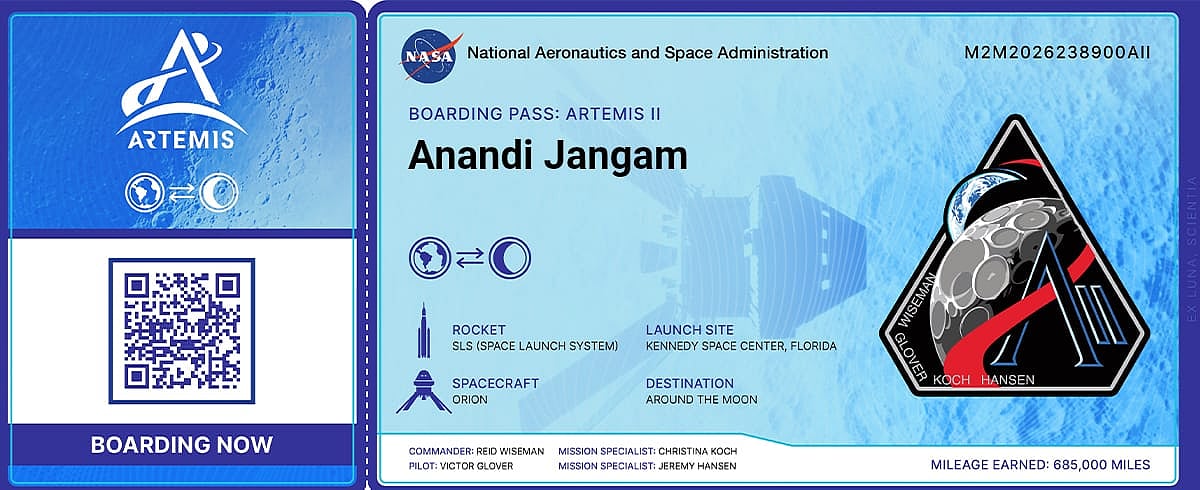 Boarding Pass Issued By Nasa 