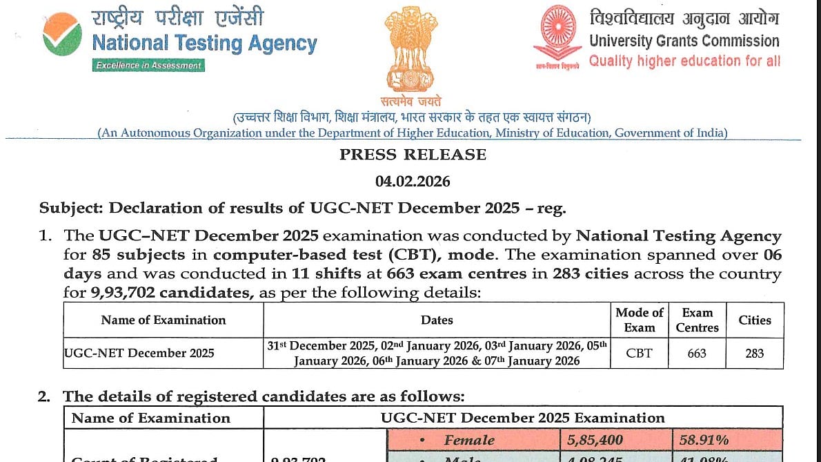 UGC NET December 2025 Result Declared At ugcnet.nta.nic.in; Direct Link Here 