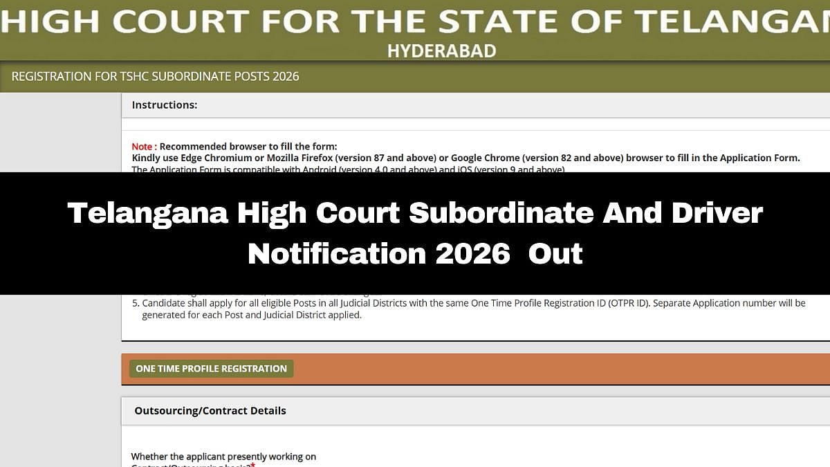 Telangana High Court Subordinate and Driver Recruitment 2026: Notification For 902 Posts Out; Check Selection Process Here 