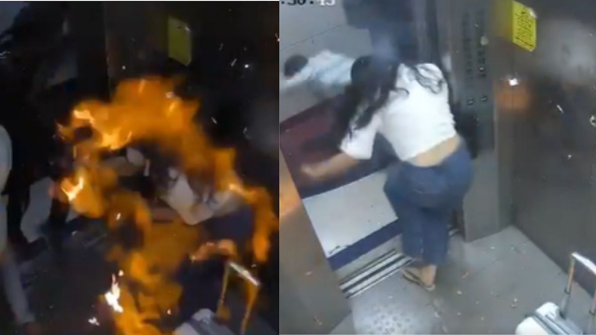 Terrifying Video: 3 Run For Life As Gas Balloons Explode Inside Lift In Mumbai's Goregaon Residential Building 