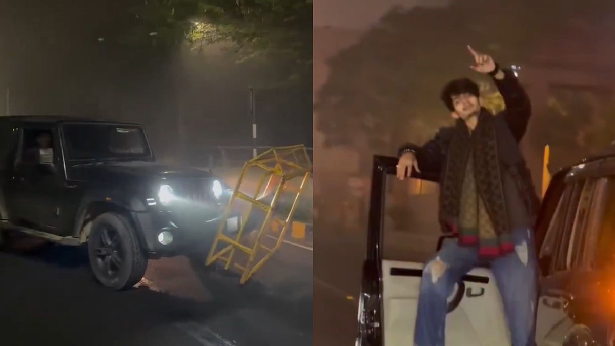 14-Yr-Old Boy Hits Police Barricade With Thar, Performs Dangerous Stunts For Reel In Lucknow; Police...