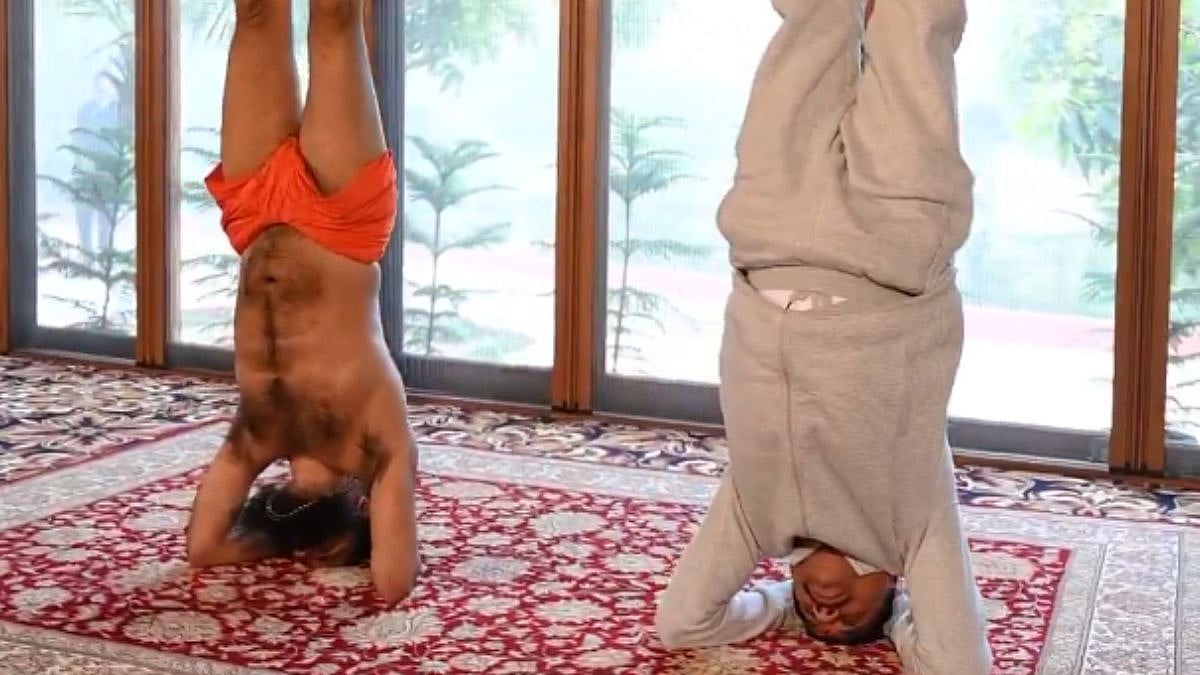 Madhya Pradesh CM Mohan Yadav Practices Yoga With Swami Ramdev, Urges People To Make It Part Of Daily Routine 