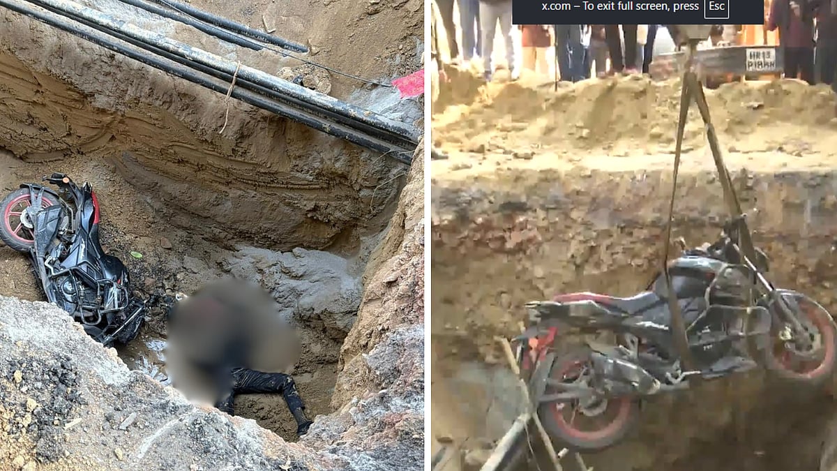 Delhi Tragedy: Biker Dies After Falling Into Construction Pit In Janakpuri Weeks After Noida...