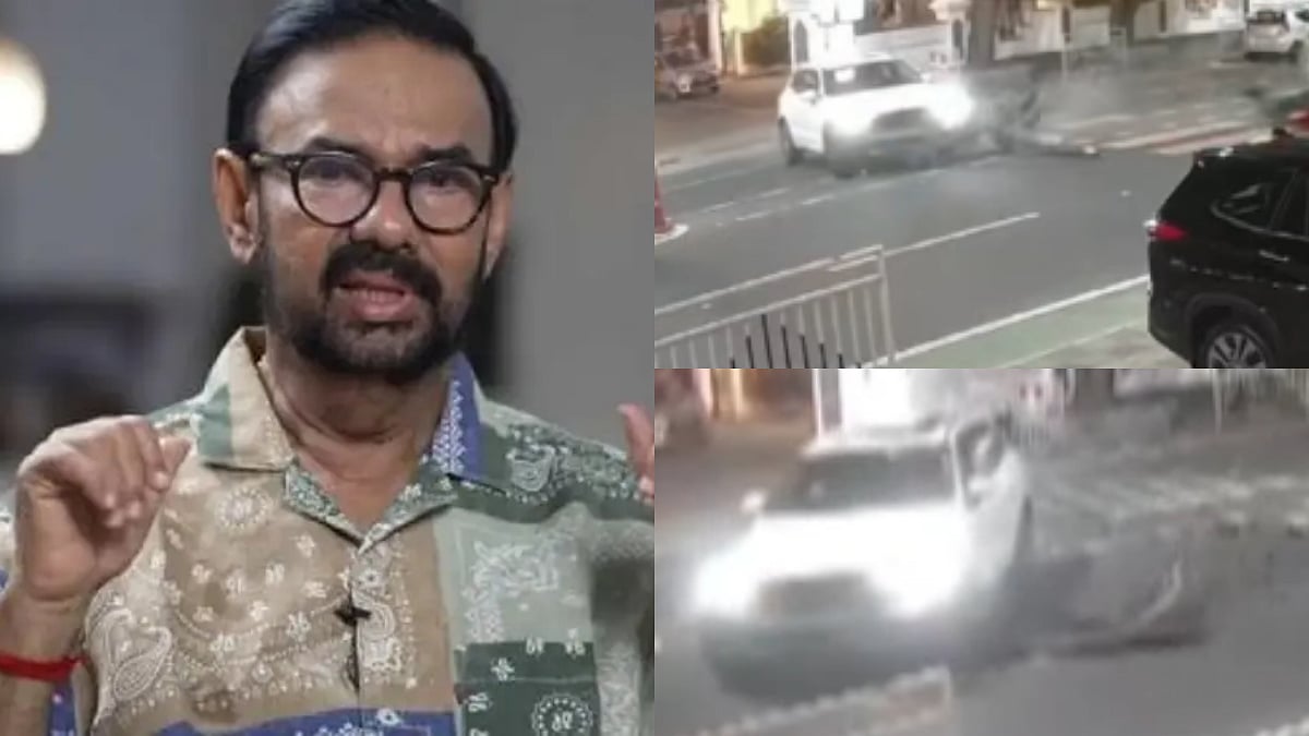 Maniyanpilla Raju Hit-And-Run Case: CCTV Footage Shows Actor's Car Colliding With Bike Outside Thiruvananthapuram Club, Then Driving Away 