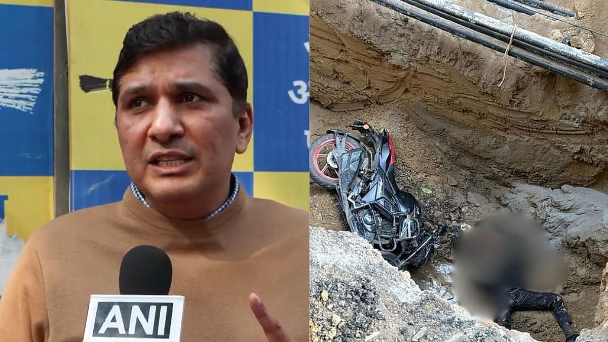 'Exposed Govt, Delhi Police': AAP’s Saurabh Bhardwaj Slams BJP After Biker Falls Into Construction Pit & Dies In Janakpuri - VIDEO 