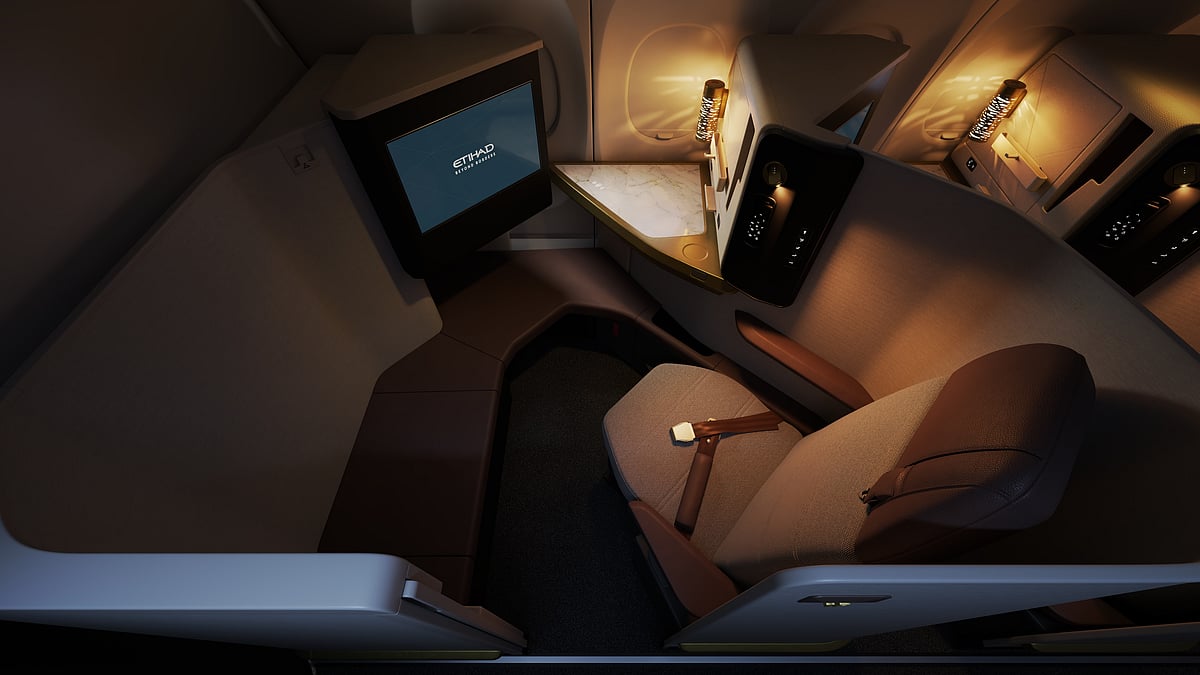 First class suite on an Etihad Airways A321LR aircraft