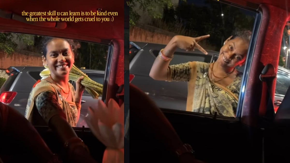 Viral: Woman's Heartfelt Conversation With Girl Selling Flower At Traffic Signal Melts Internet 