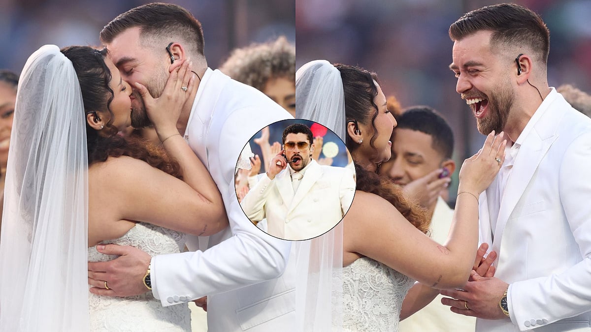 Super Bowl 2026 Turns Into Wedding Party! Couple Marries During Bad Bunny’s Halftime Show, Seals...