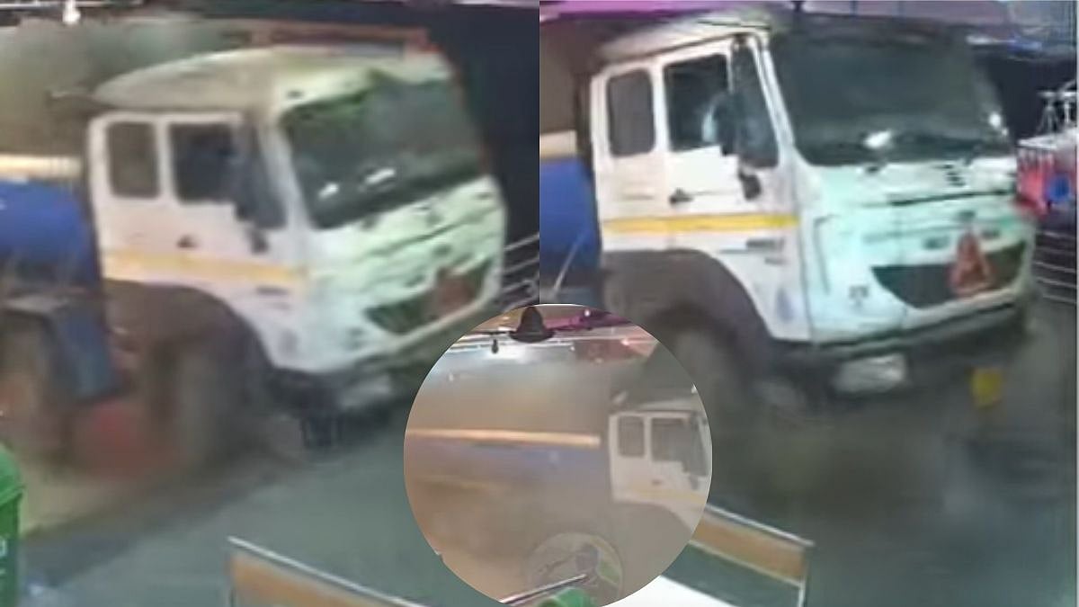 Caught On Cam: Chemical Tanker Truck Rams Into Hotel On Mumbai–Ahmedabad Highway 