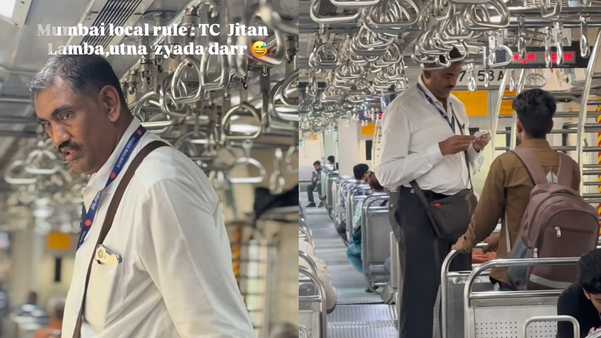 Mumbai Local's 'Great Khali': Towering Ticket Collector Wins Hearts, Viral Video Highlights His Kindness 