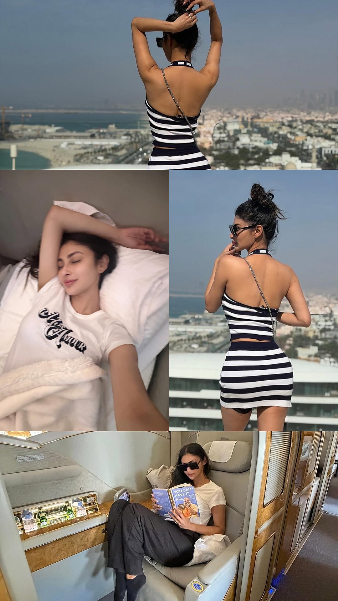 Mouni Roy Rocks Striped Mini Skirt Set During Dubai Getaway; Check Pictures 