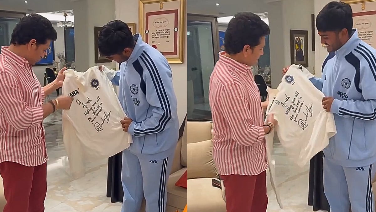 Sachin Tendulkar Gifts His Test Jersey To Team India U‑19 Captain Ayush Mhatre After ICC World Cup Triumph; Video 