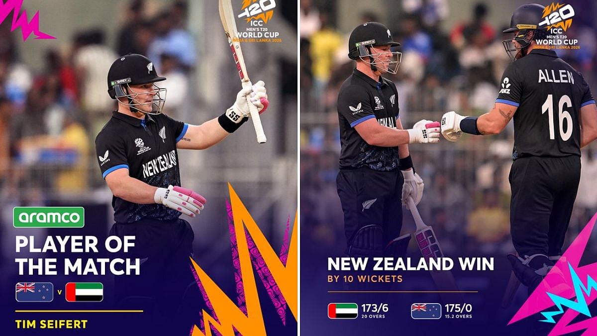 T20 World Cup 2026: New Zealand Openers Tim Seifert, Finn Allenn Blow UAE Away With Record-Breaking...