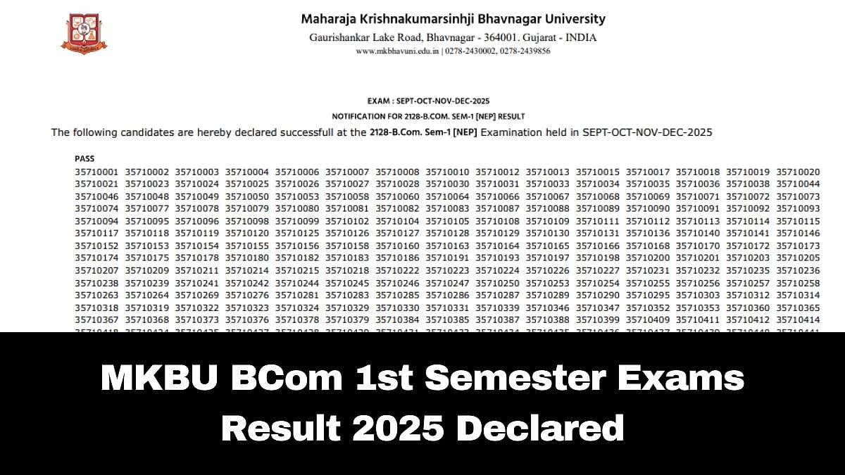 MKBU BCom 1st Semester Exams Result 2025 Released; Check Details Here 
