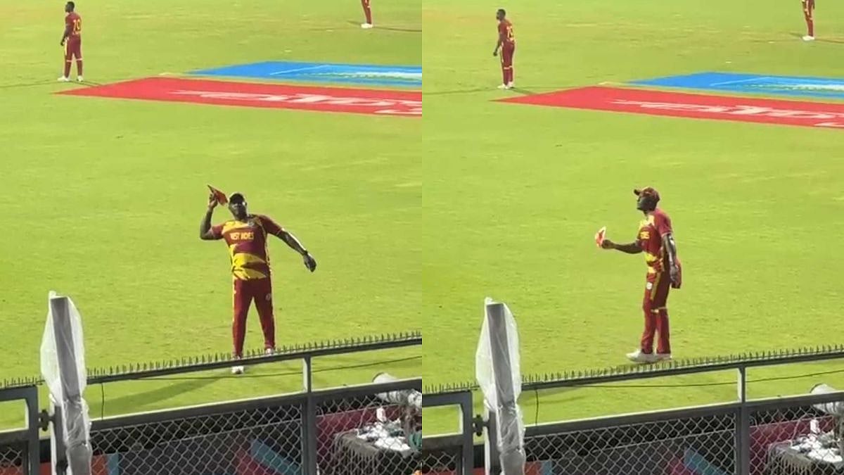 VIDEO: Rovman Powell Picks Up Paper Plane From Ground As Fans Litter Mumbai's Wankhede During ENG Vs WI T20 WC26 Match 