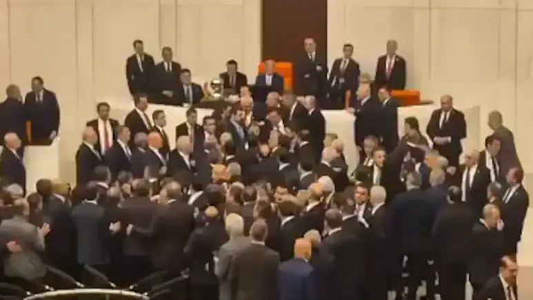 From Punches To Kicks: Turkey Parliament Erupts In Chaos Over Justice Minister Appointment; Video...
