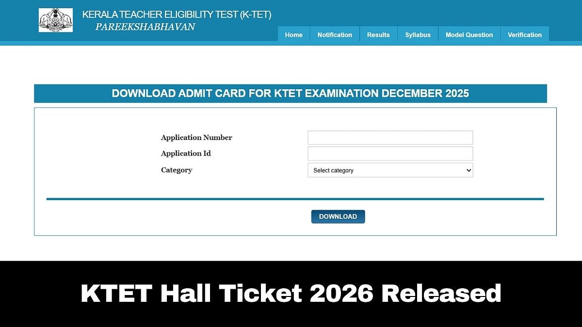 KTET Admit Card 2026 Out At ktet.kerala.gov.in; Here's How To Download 