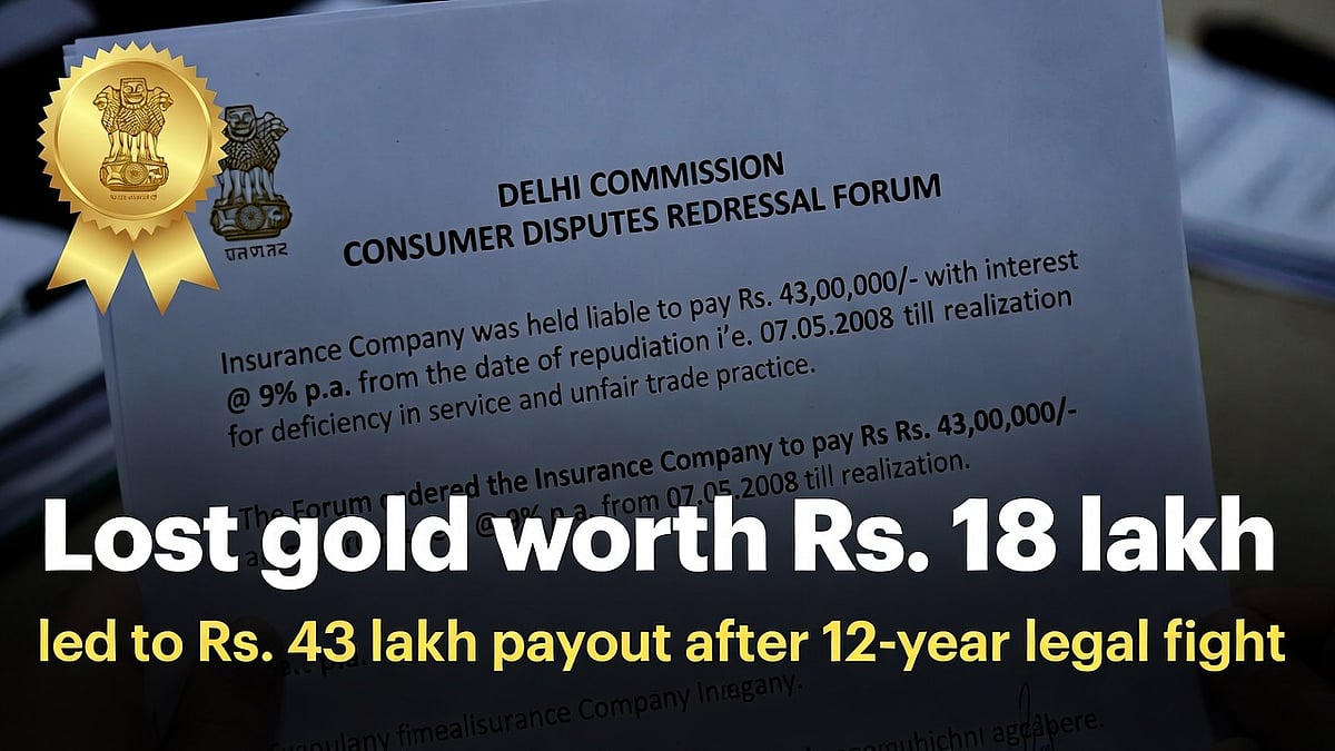 Lost Gold Worth ₹18 Lakh Leads To ₹43 Lakh Payout After 12-Year Legal Fight, Delhi Commission...