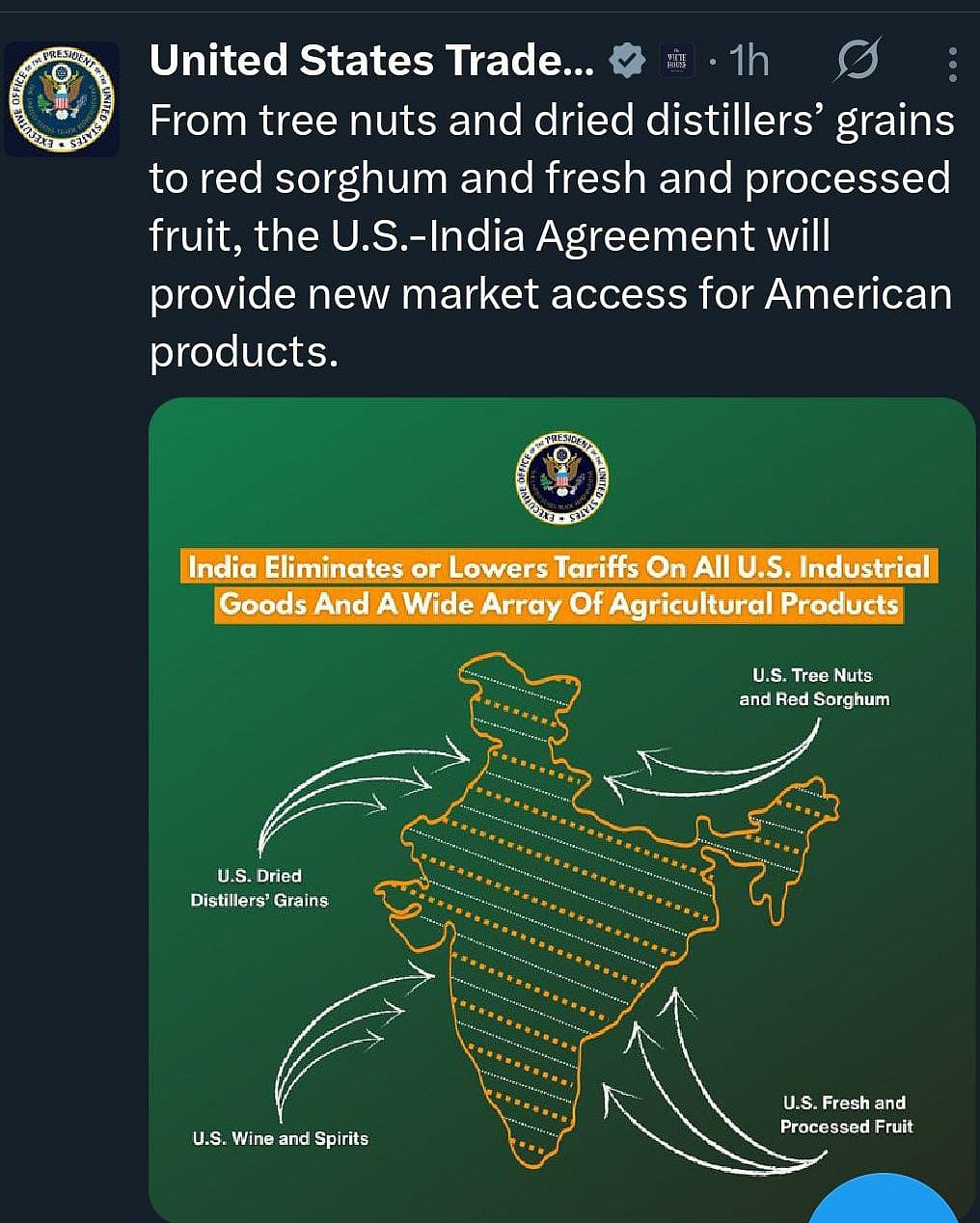 The now deleted USTR post 