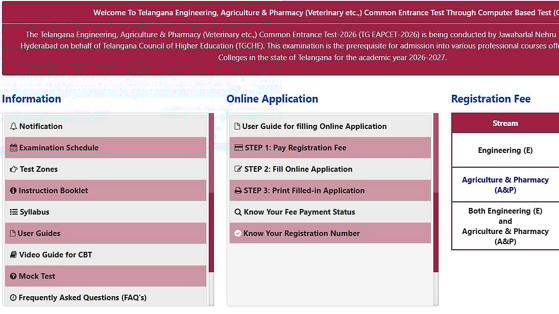 TG EAPCET 2026 Notification Out; Check Important Dates, Application Process And Application Fees