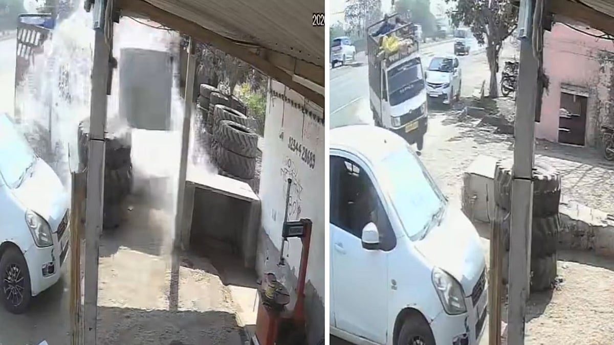 Gujarat Crash Video: Speeding Mini Tempo Loses Control, Ploughs Into Tyre Repair Shop In Jamnagar