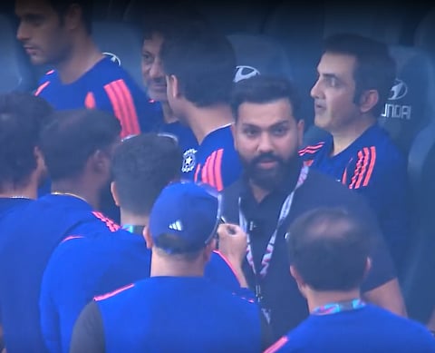 Rohit Sharma watching India Vs Pakistan