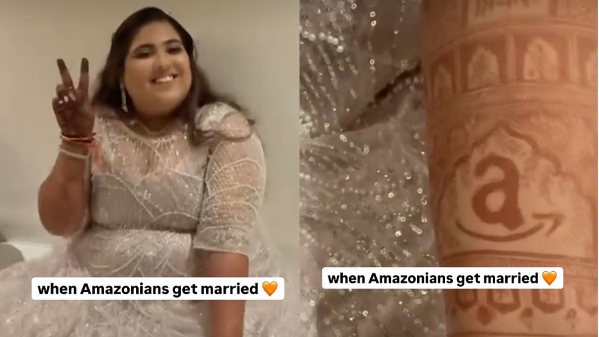'When Amazonians Get Married': Bride Adds Amazon Logo To Mehendi As Tribute To Workplace Romance - Video 