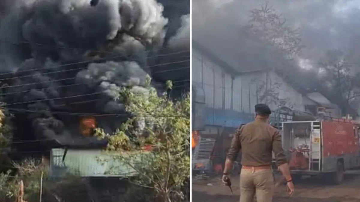 Bhopal News: Massive Fire Breaks Out In Front Of ISBT, Doused After 2 Hours -- VIDEO