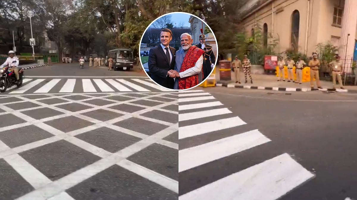 'Pathetic': Netizen Slams Mumbai's Overnight Renewal & Painted Roads Ahead Of PM Narendra Modi's Visit To Welcome French President Emmanuel Macron 