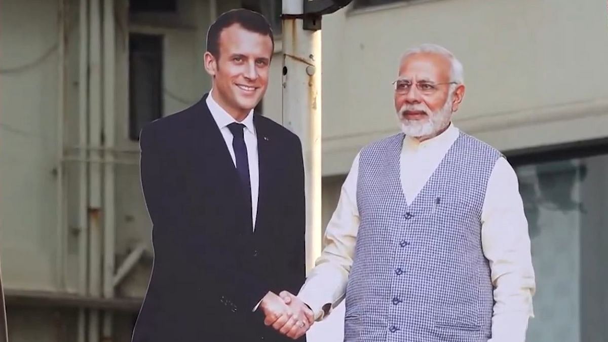 Mumbai: Marine Drive Decked With Posters Welcoming French President Macron Ahead Of Visit 