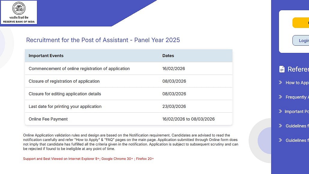 RBI Assistant Notification 2026 Out: Registration Begins For 650 Posts At rbi.org.in; Here’s The Complete Guide 
