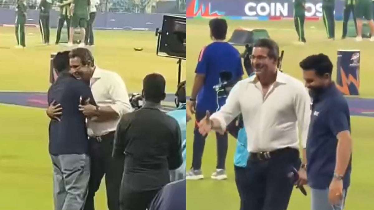 No Handshake, But A Hug! Rohit Sharma Shares Warm Moment With Wasim Akram Ahead Of IND vs PAK T20 World Cup Clash; Video 