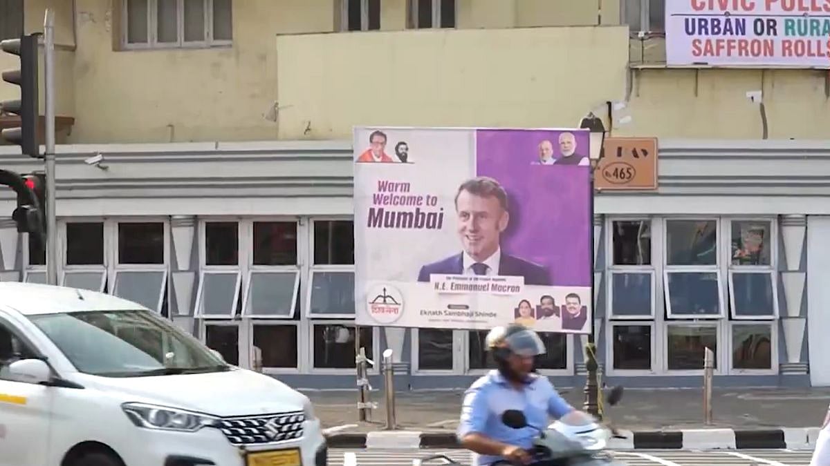 Mumbai: Marine Drive Decked With Posters Welcoming French President Macron Ahead Of Visit 