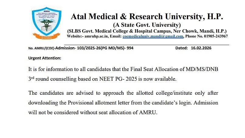 HP NEET PG 2025 Round 3 Final Allotment List Out: Check Result, Reporting Dates & Required Documents 