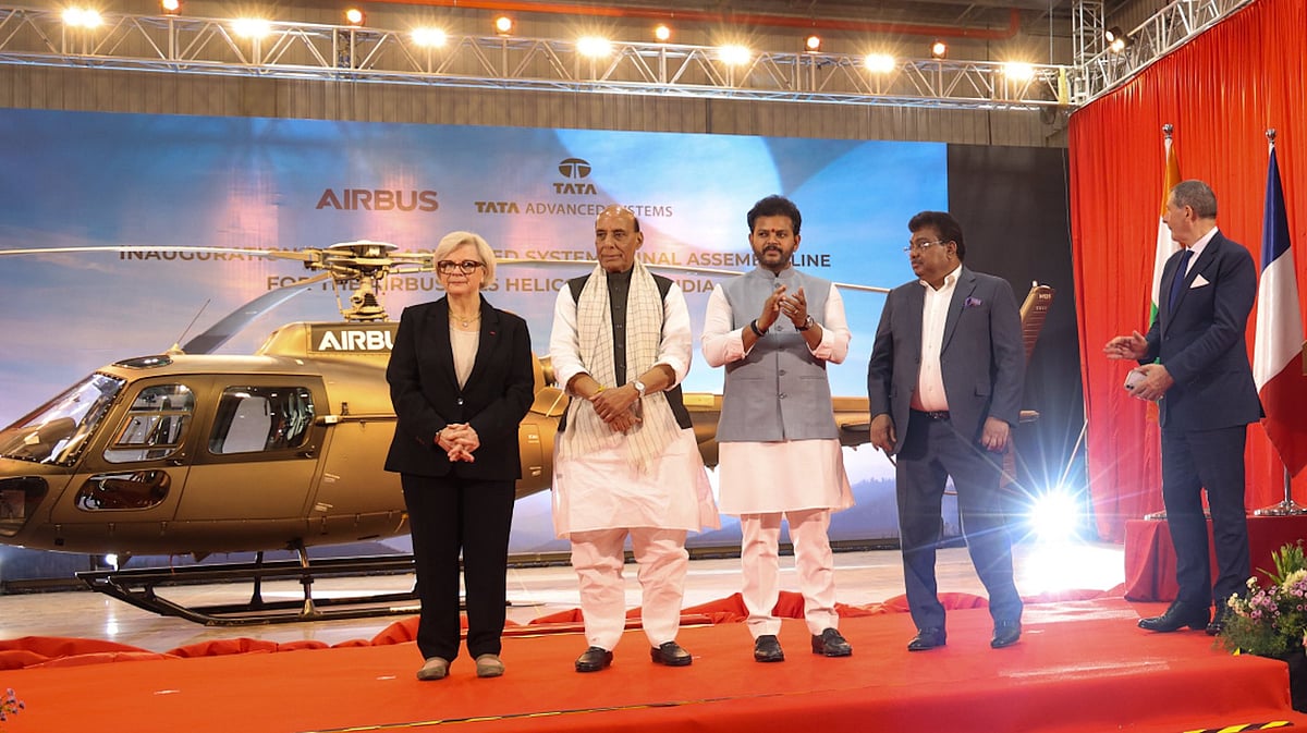 Defence Minister Rajnath Singh And French Minister Catherine Vautrin Inaugurate Airbus H-125 Line In Karnataka 