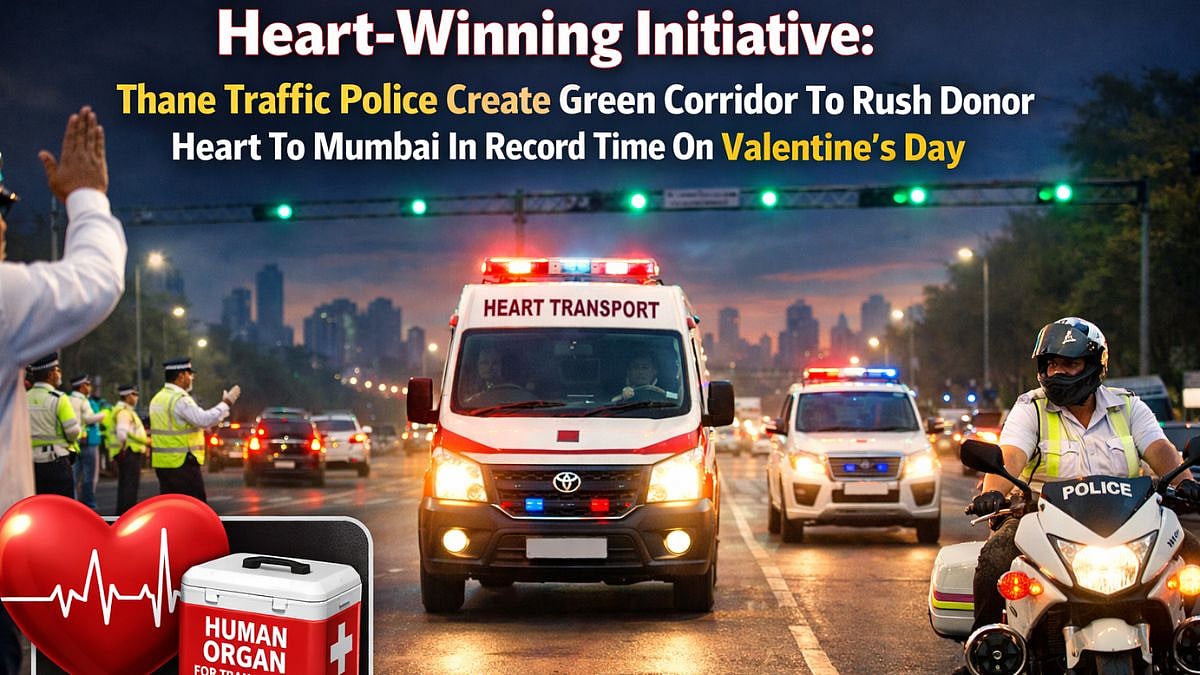 Heart-Winning Initiative: Thane Traffic Police Create Green Corridor To Rush Donor Heart To Mumbai In Record Time On Valentine’s Day 