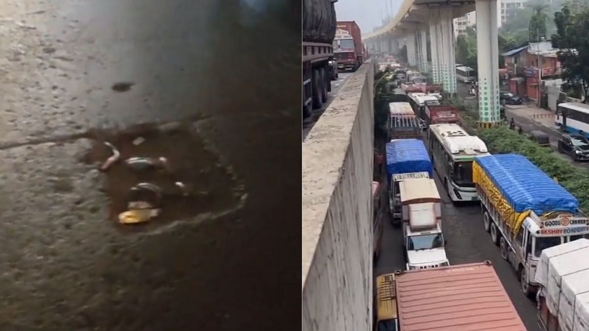 Thane Viral Video: Iron Rods Popping Out On Ghodbunder Road Raises Safety Concern 