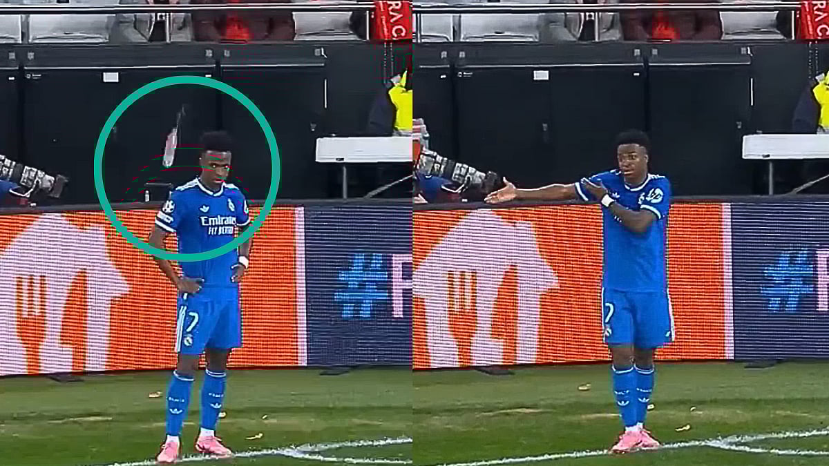 Shocking Scenes! Bottle Thrown By Benfica Crowd Hits Vinicius Junior As Tensions Soar During Real Madrid vs Benfica Champions League Clash; Video 