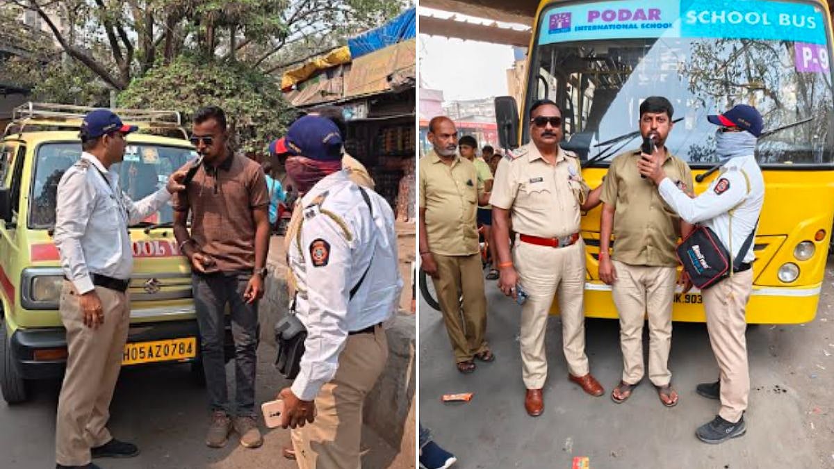 Ulhasnagar Traffic Police Launch Special Drive Against Drunk Driving, Overspeeding By School Buses To Protect Students 