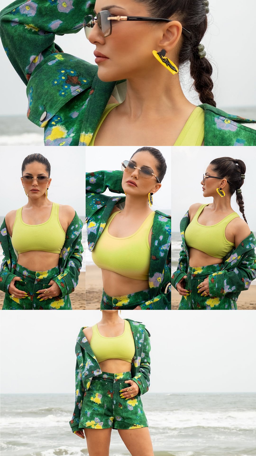 Sunny Leone Nails Her Beach Outfit With Vibrant Co-Ord Set- Check Pictures 