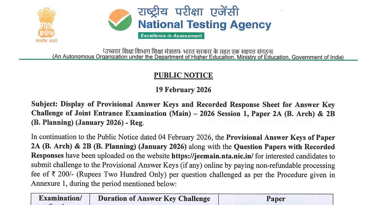 NTA Released JEE Main Paper 2 Answer Key 2026: Check Download Link, Objection Process & Key Details Here 