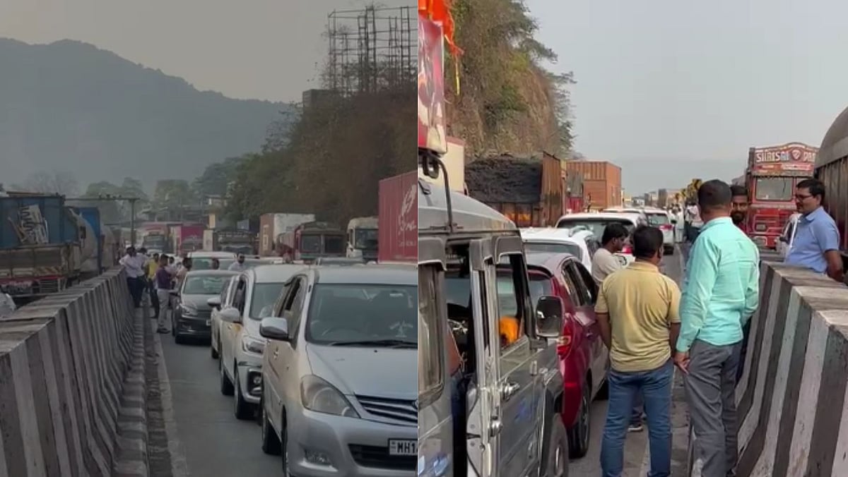 VIDEOS: Massive Traffic Jam Hits Mumbai-Pune Expressway; Long Queues Of Vehicles Stretch For...
