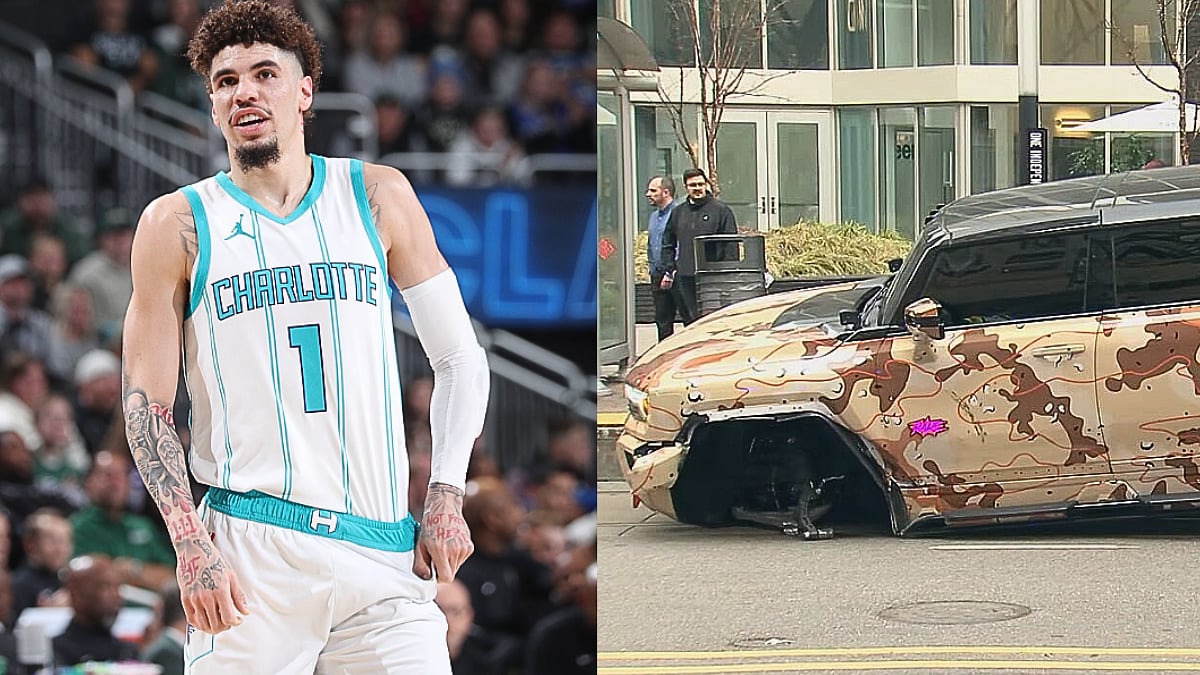 NBA Star LaMelo Ball Walks Away Unharmed After Downtown Charlotte Car Crash; Video 