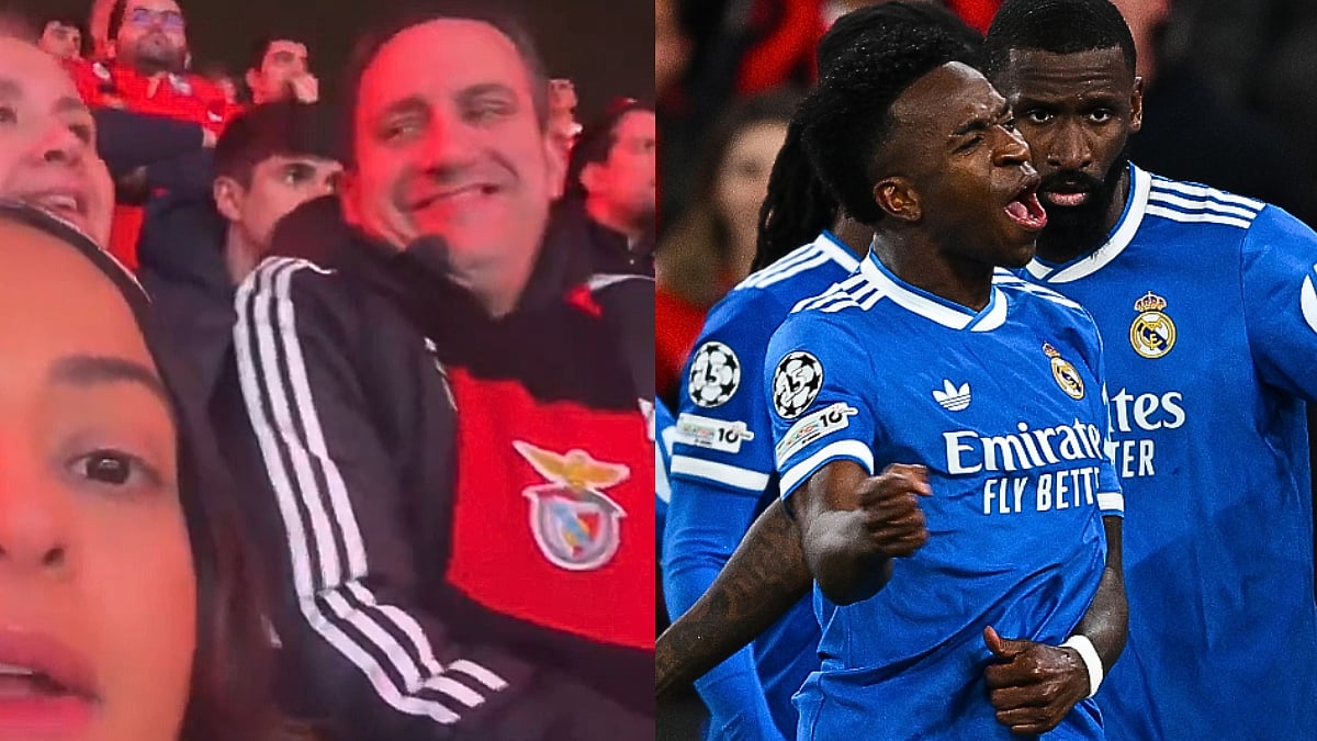 Viral Video Shows Fan Allegedly Making 'Monkey Noises' At Vinicius Jr. During Real Madrid vs Benfica Champions League Clash 